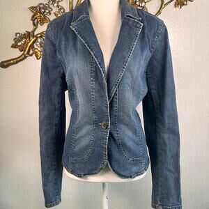 Structured vintage denim blazer